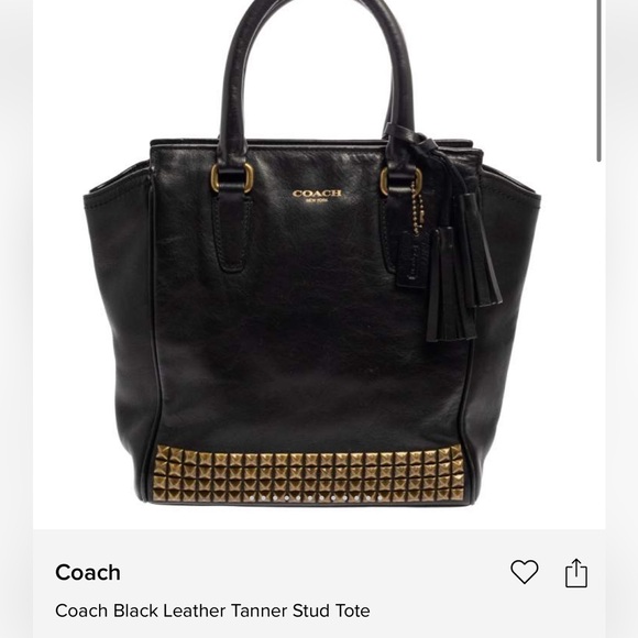 Coach Black Satchel with Gold Studs - Picture 12 of 12